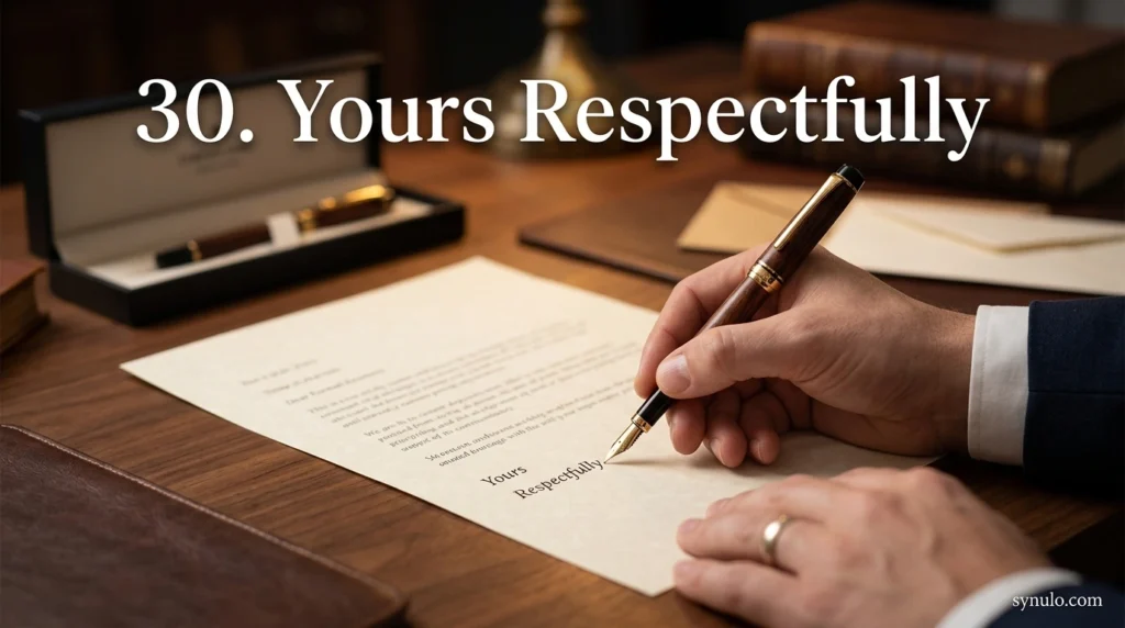 30. Yours Respectfully
