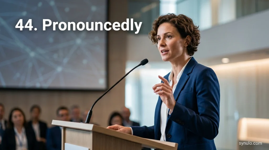 44. Pronouncedly
