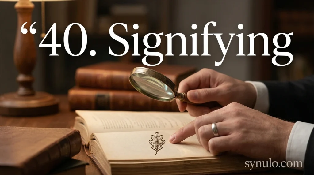 40. Signifying