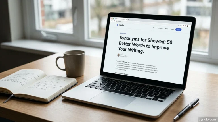 synonyms for showed