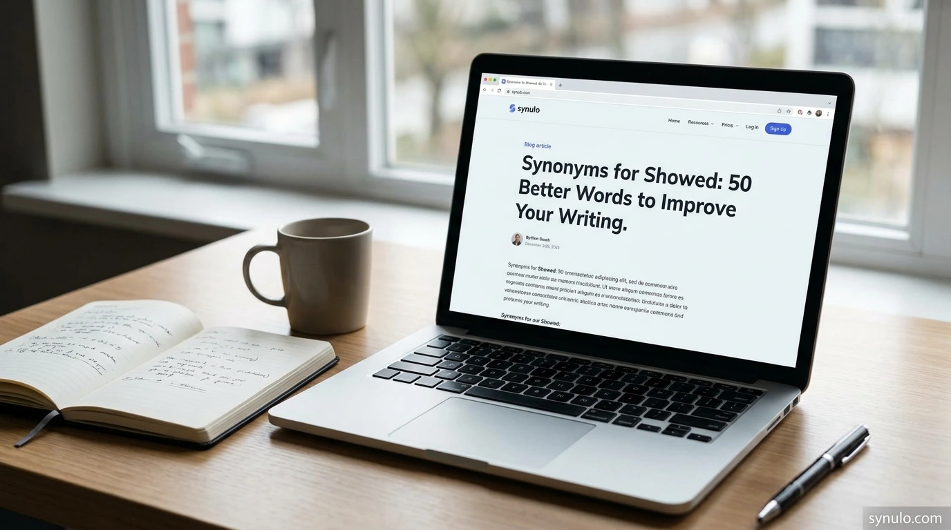 synonyms for showed