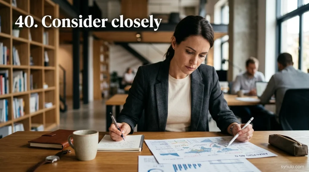 40. Consider closely